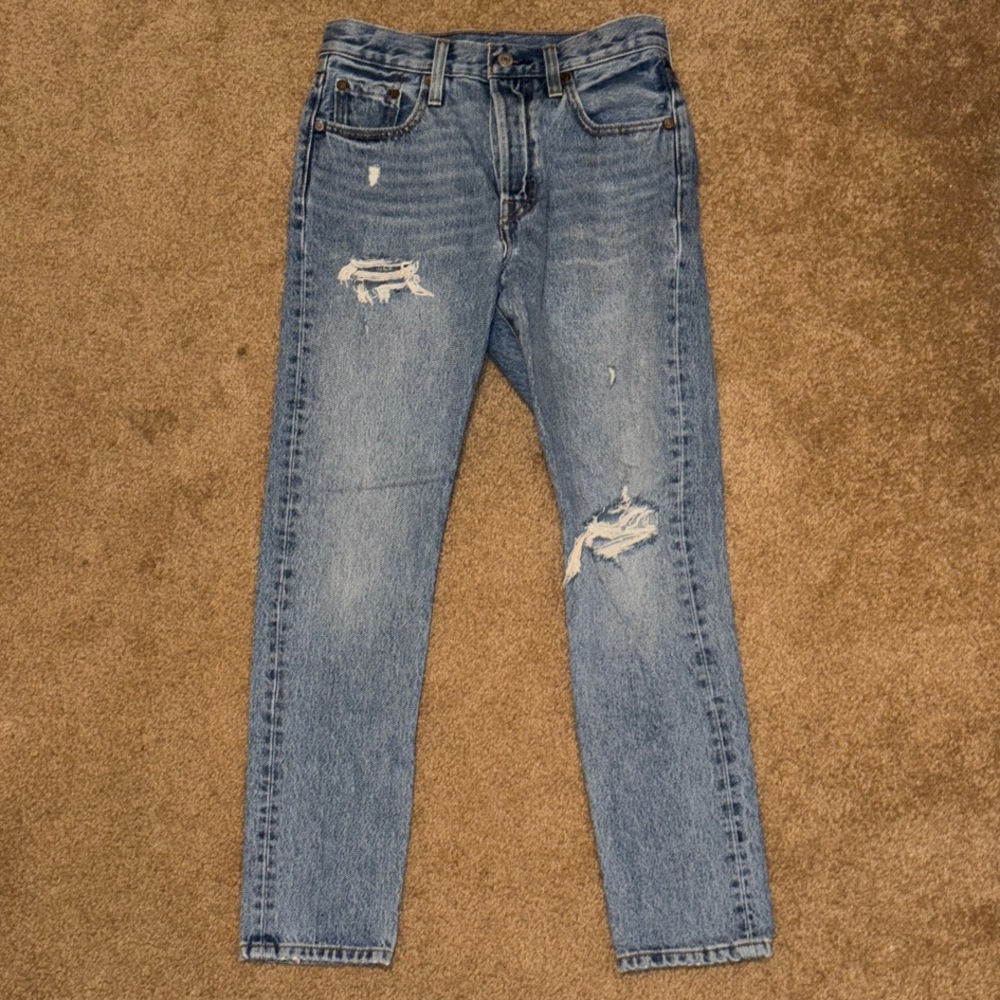 Levi's Blue Distressed Skinny Jeans